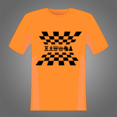 Diseño de ajedrez con perspectiva de piezas y tablero
