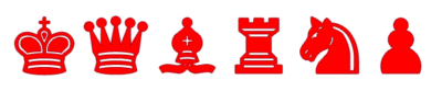 Piezas de Ajedrez rojas para imprimir