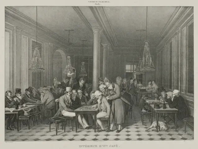 Interior de un café - Galería del Palacio Royal: Boilly - 1808