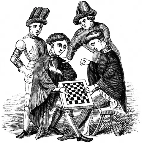 Jugando a damas - Old England: A Pictorial Museum - 1845