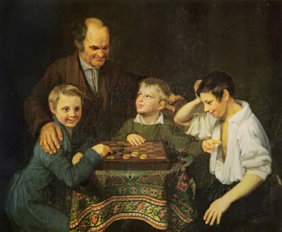 Jugando Damas - Pyotr Ivanovich Pnin - 1824