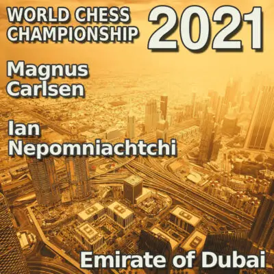 Magnus Carlsen e Ian Nepomniachtchi durante el Campeonato Mundial de Ajedrez 2021 en Dubái.