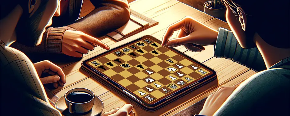 Juegos de tableros virtuales de Ajedrez para dos compartiendo un solo dispositivo.
